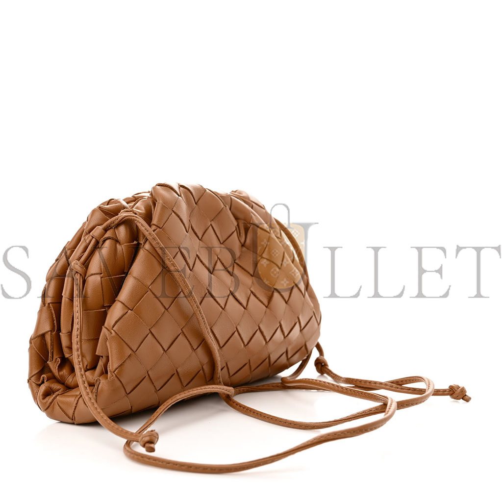 BOTTEGA VENETA NAPPA INTRECCIATO THE MINI POUCH CARMEL (21*11*5cm)