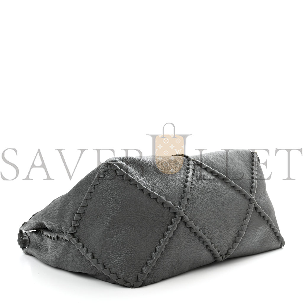 BOTTEGA VENETA CERVO DEERSKIN HOBO GREY 1426292 (41*30*22cm)