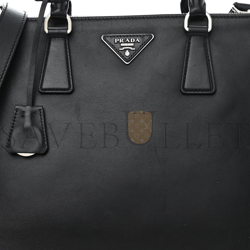 PRADA SOFT CALFSKIN GALLERIA DOUBLE ZIP TOTE BLACK (34*25*15cm)