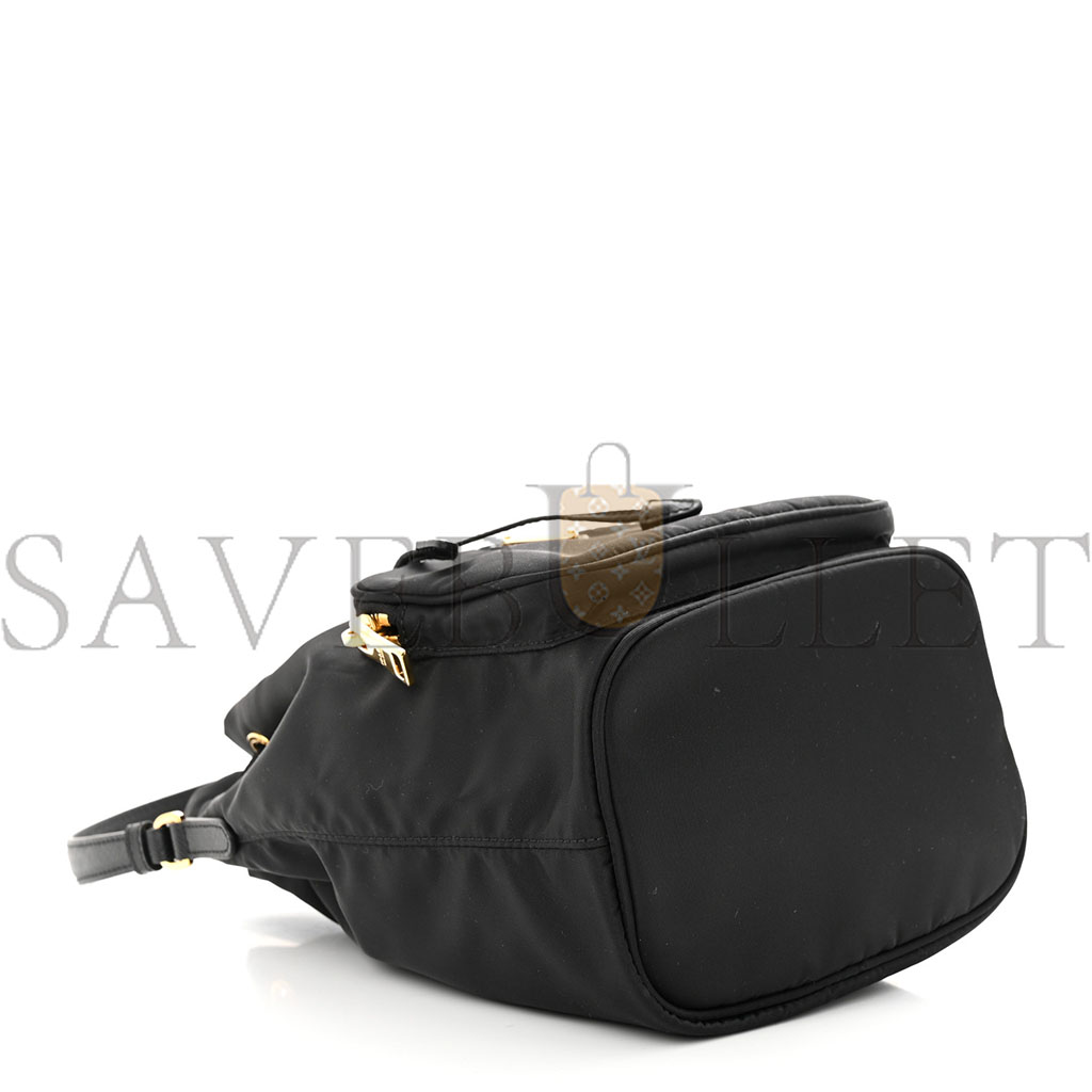 PRADA RE-NYLON DUET DRAWSTRING SHOULDER BAG BLACK (23*18*11cm)