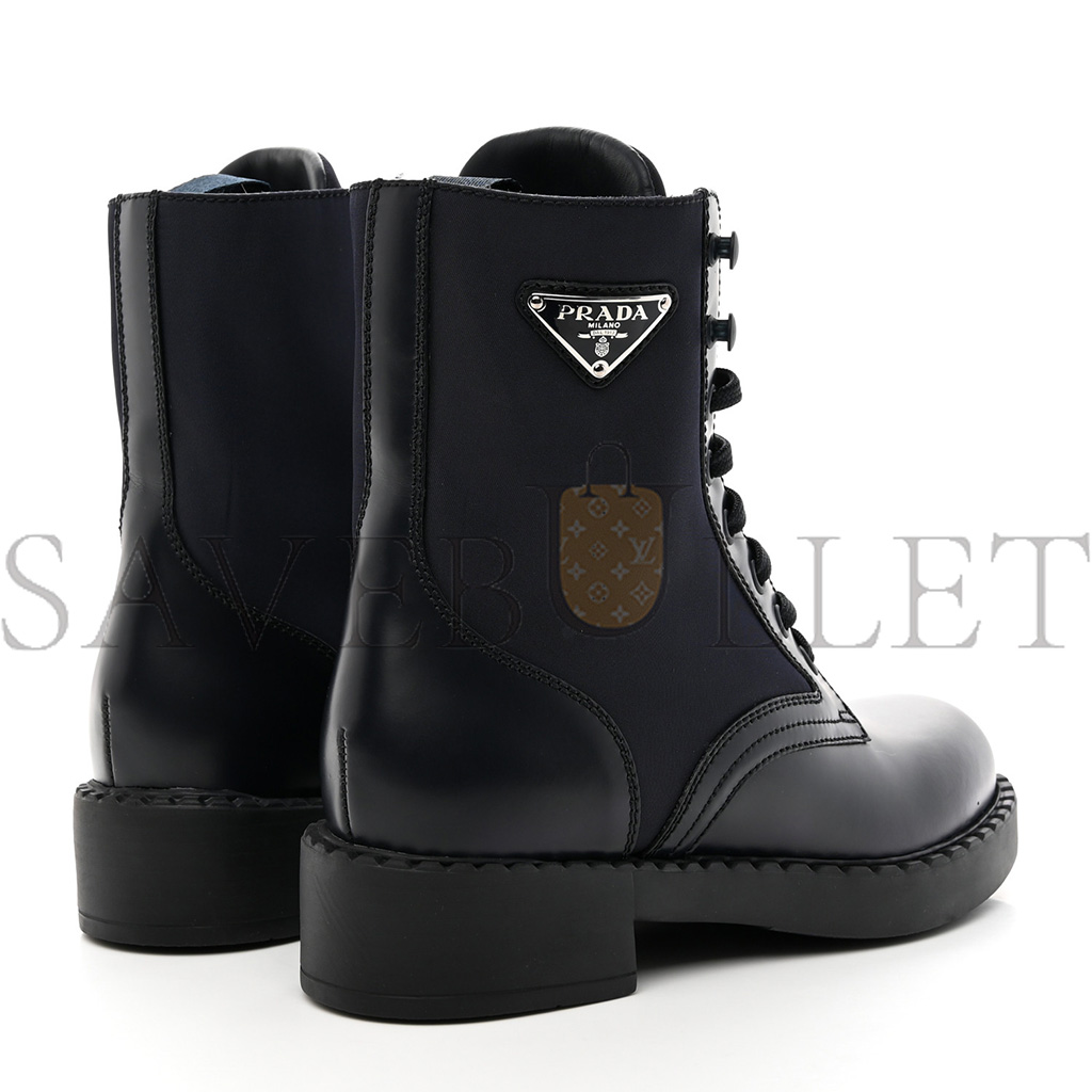 PRADA SPAZZOLATO RE-NYLON METAL TRIANGLE LOGO WOMENS 50MM COMBAT BOOTS 37 BLUE PRADA SPAZZOLATO RE-NYLON METAL TRIANGLE LOGO WOMENS 50MM COMBAT BOOTS 37 BLUE