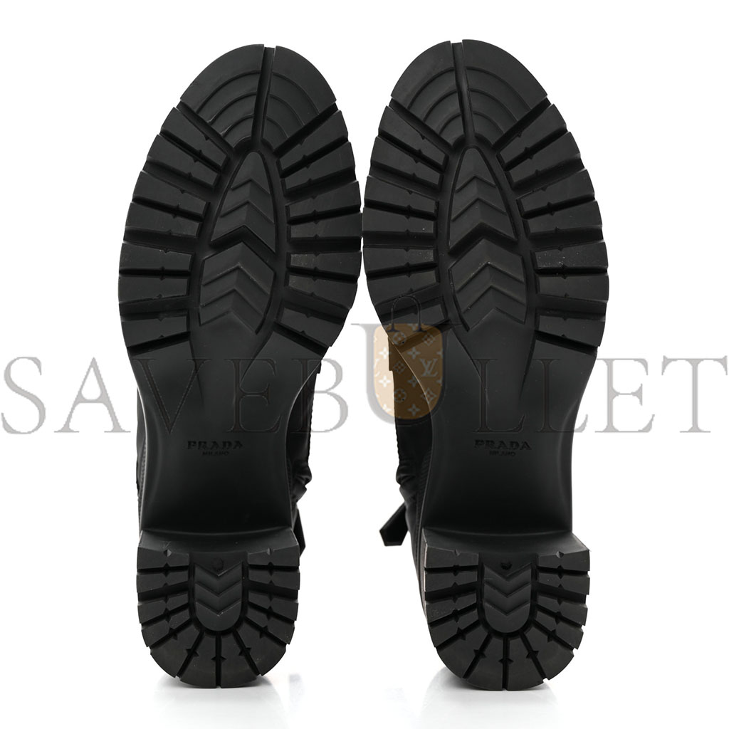 PRADA SPAZZOLATO RE-NYLON METAL TRIANGLE LOGO LACE UP 55MM ANKLE BOOTS 36.5 BLACK PRADA SPAZZOLATO RE-NYLON METAL TRIANGLE LOGO LACE UP 55MM ANKLE BOOTS 36.5 BLACK