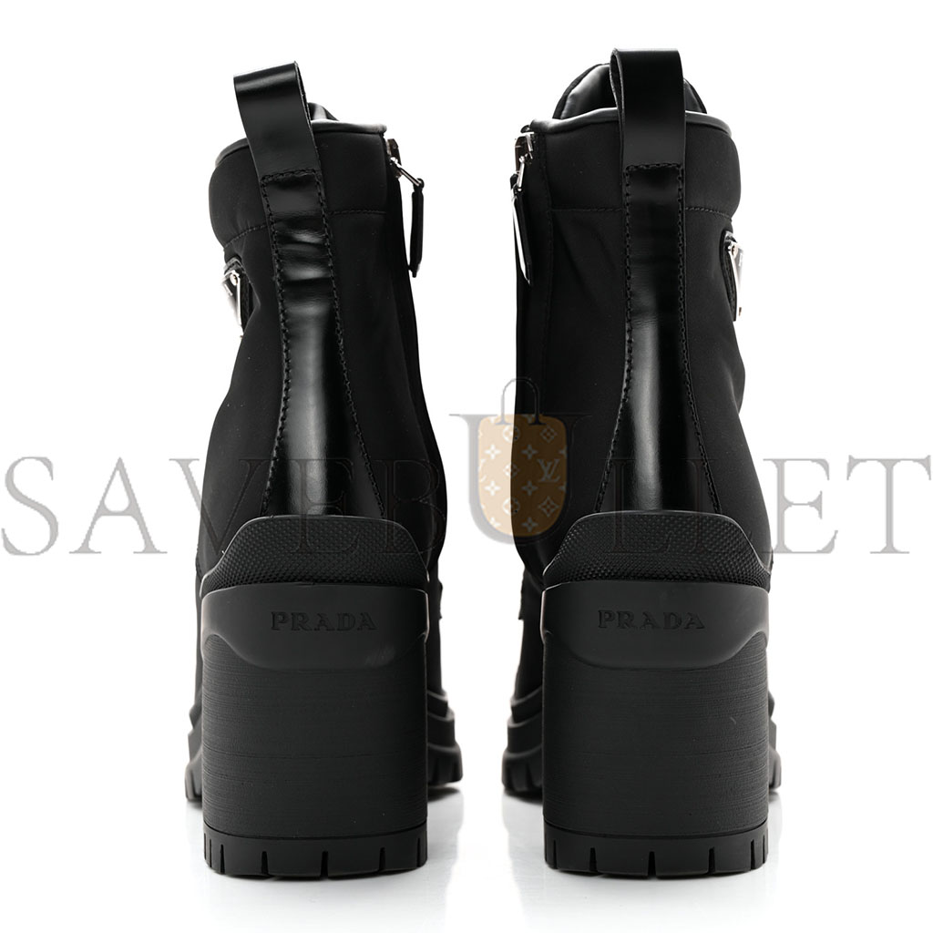 PRADA SPAZZOLATO RE-NYLON METAL TRIANGLE LOGO LACE UP 55MM ANKLE BOOTS 36.5 BLACK PRADA SPAZZOLATO RE-NYLON METAL TRIANGLE LOGO LACE UP 55MM ANKLE BOOTS 36.5 BLACK