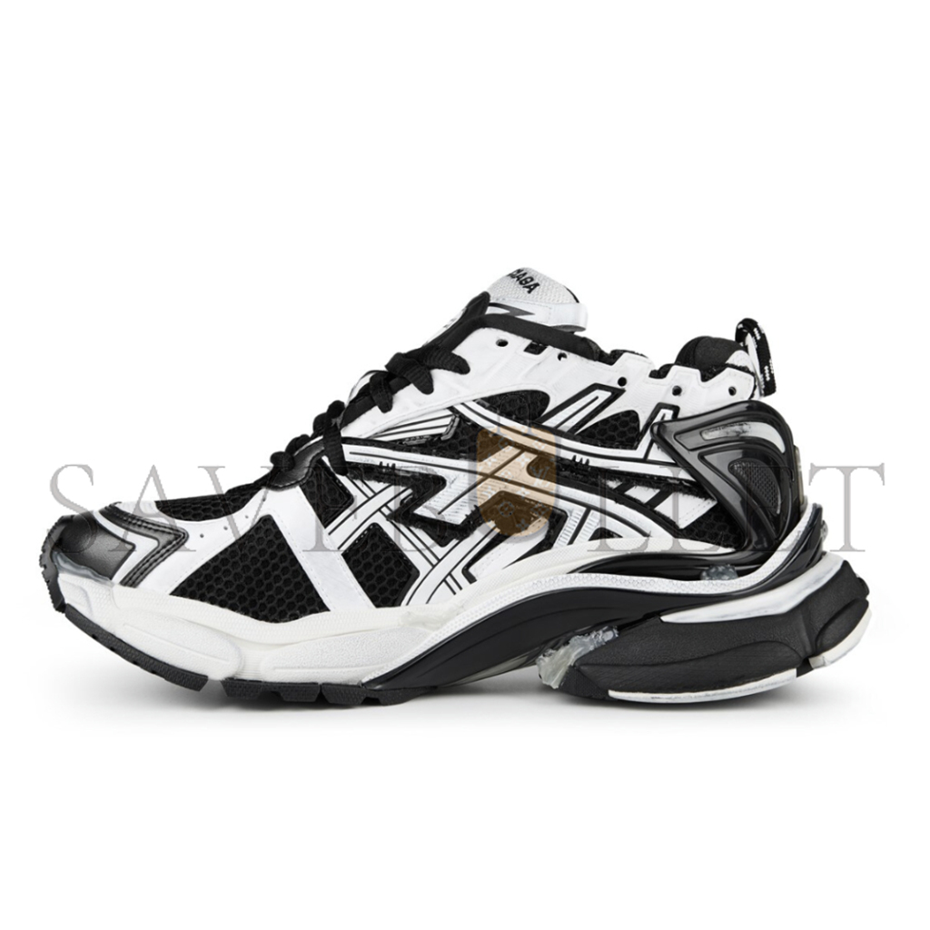 BALENCIAGA WHITE & BLACK RUNNER SNEAKERS 677403W3RB29010