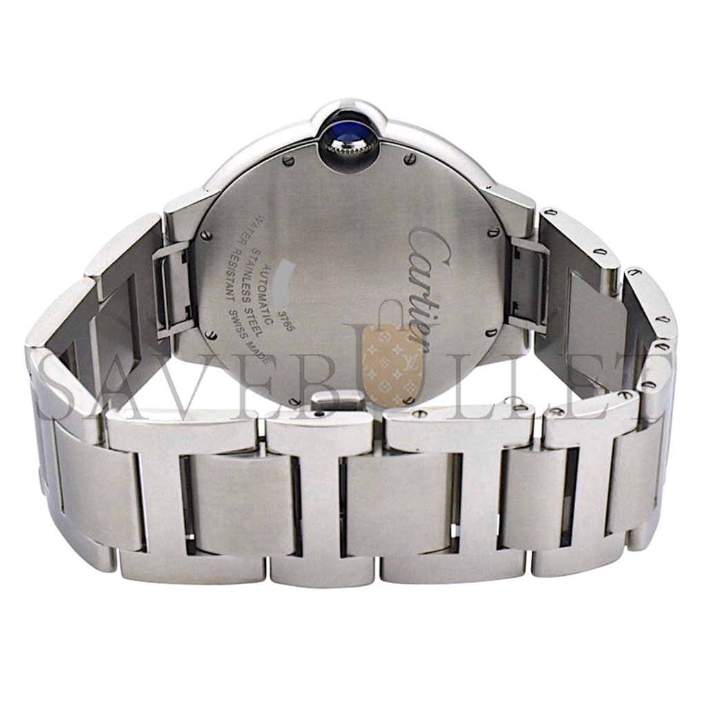 CARTIER BALLON BLEU DE SILVER SILVER STEEL CASSETTE MEN'S WATCH WSBB0049