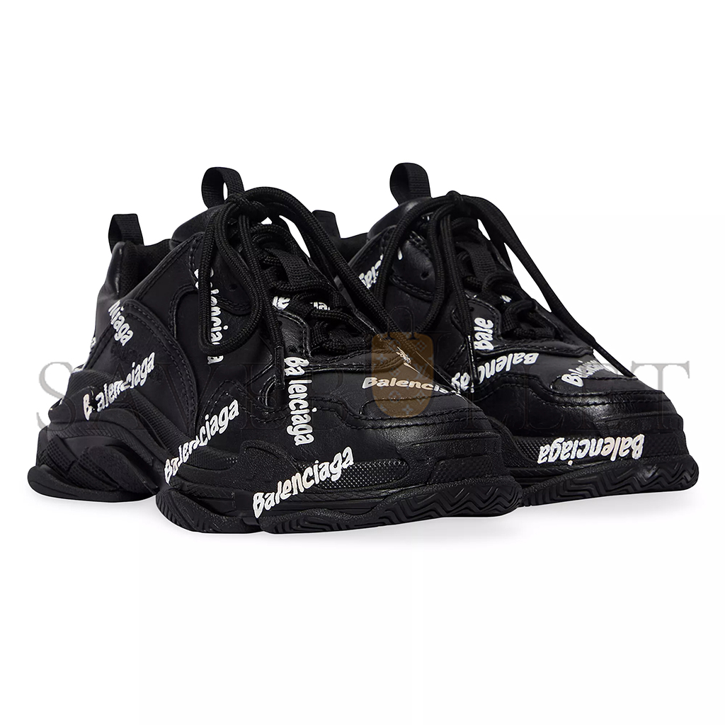 BALENCIAGA TRIPLE S LOGO-EMBELLISHED FAUX LEATHER TRAINERS 524039W2FAB1090