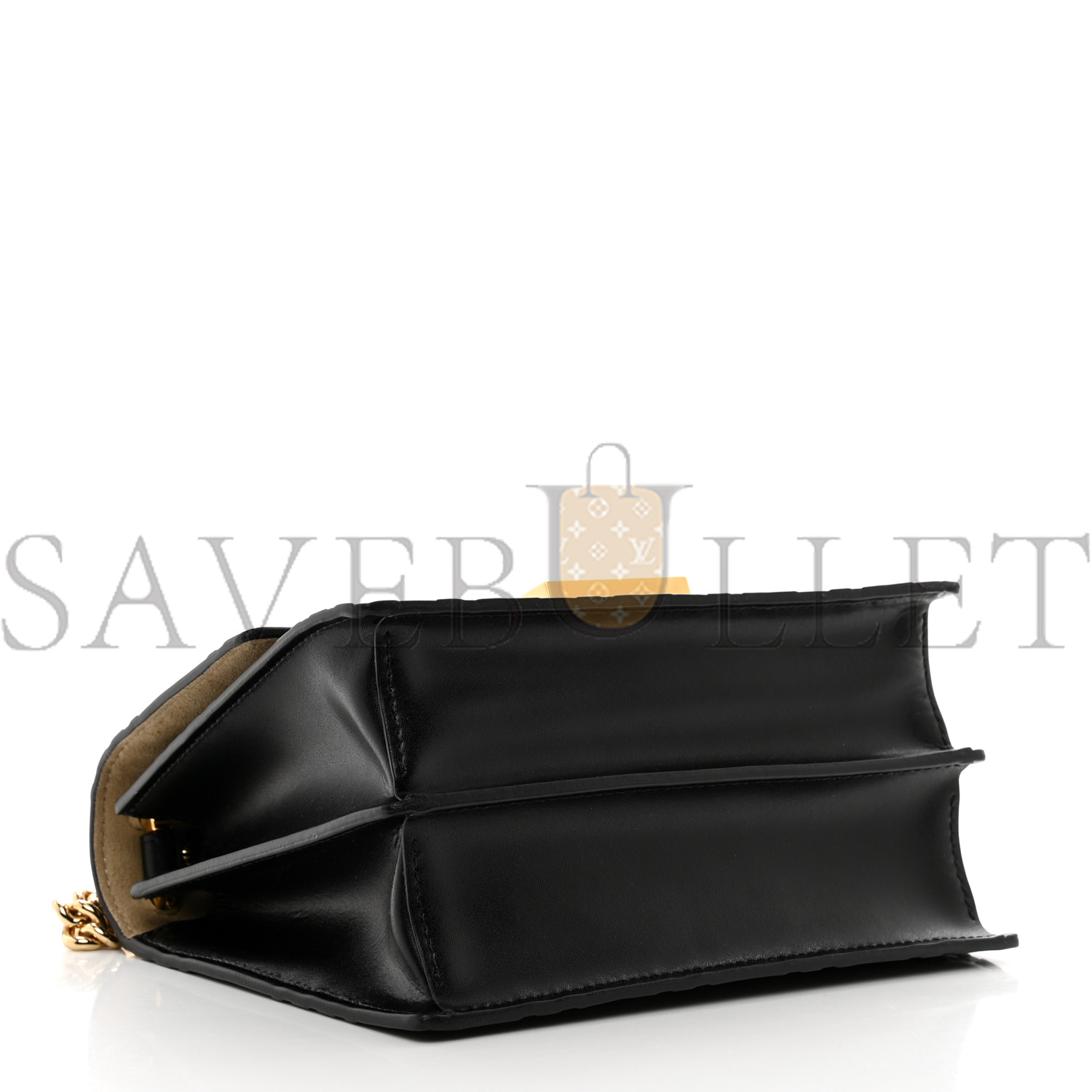 FENDI VITELLO LIBERTY BI-COLOR FF 1974 EMBOSSED SMALL KAN U SHOULDER BAG MAYA BLACK (19*15*9cm)