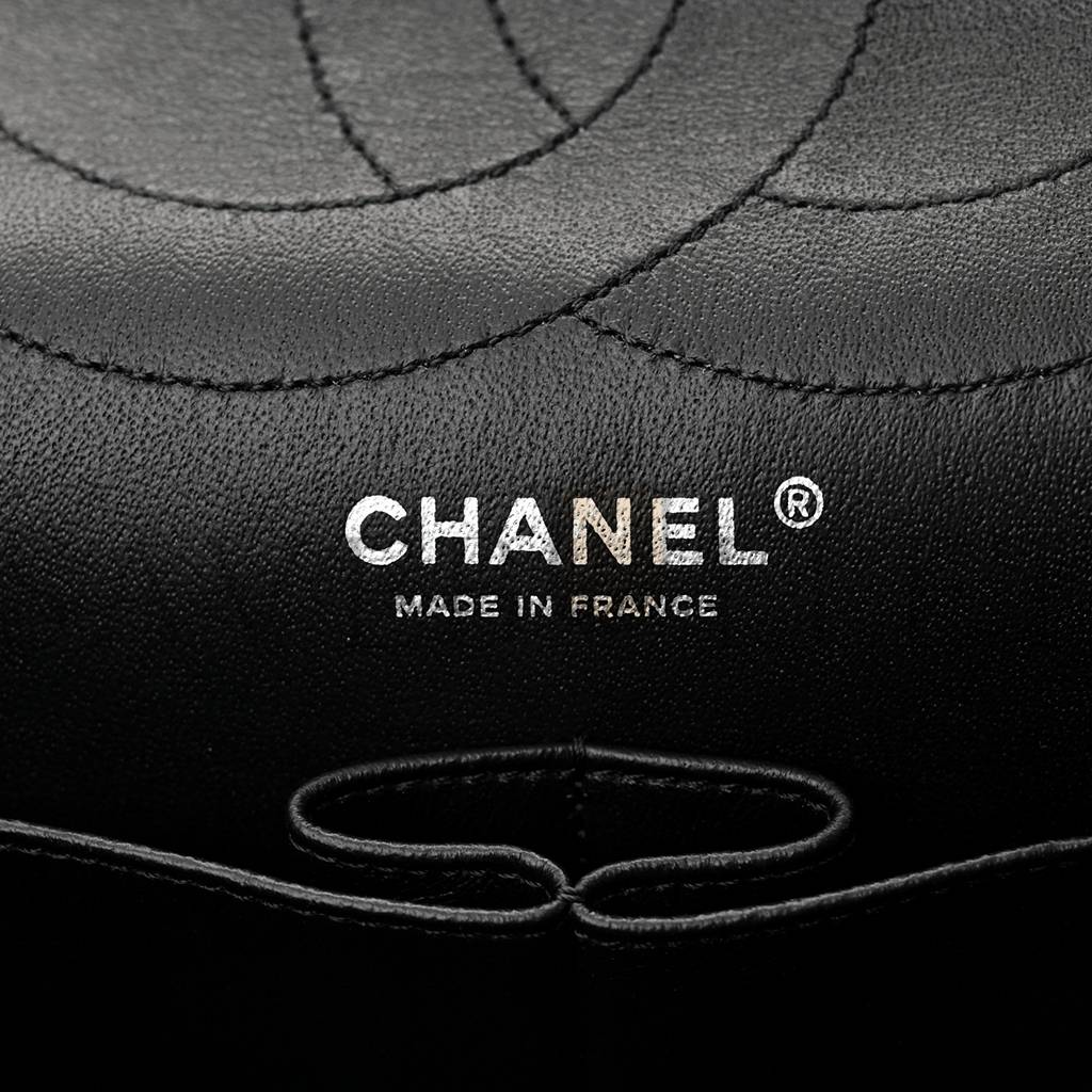 CHANEL PATENT QUILTED 2.55 REISSUE 227 FLAP PRUNE SILVER HARDWARE (30*19*10cm)