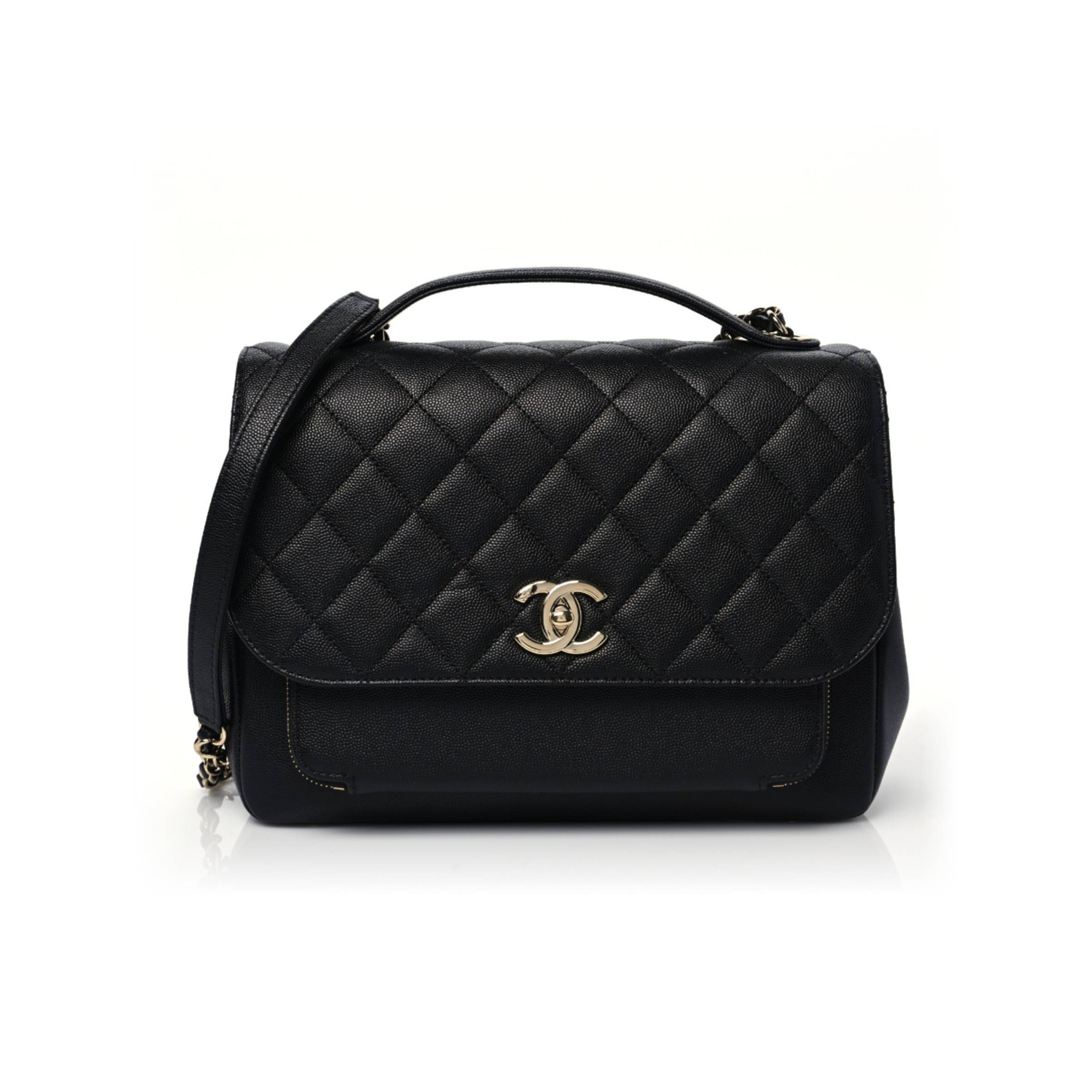 CHANEL CAVIAR QUILTED LARGE BUSINESS AFFINITY FLAP BLACK ROSE GOLD HARDWARE (27*19*9cm)