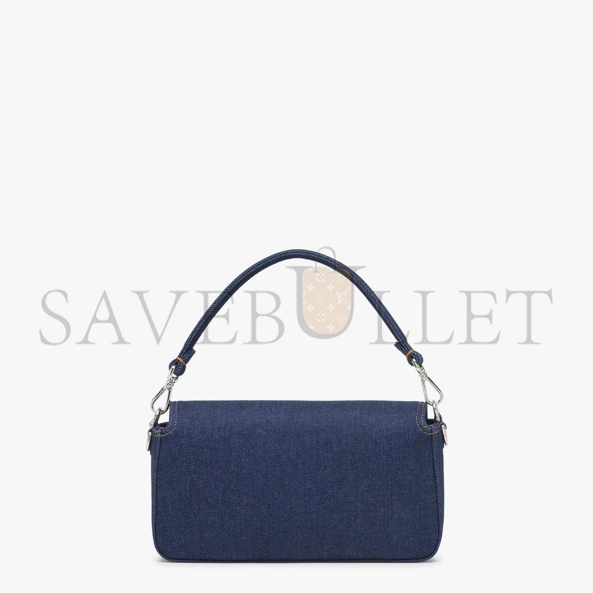 FENDI BAGUETTE - RE-EDITION BAG IN BLUE DENIM 8BR600AL9WF0KR1 (27*15*6cm)