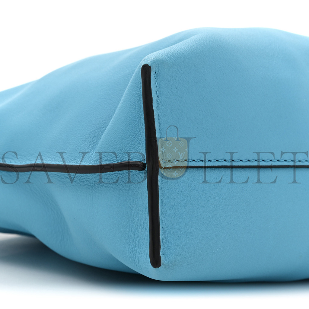 LOEWE CALFSKIN MINI FLAMENCO KNOT BAG CYAN (22*18*7cm)