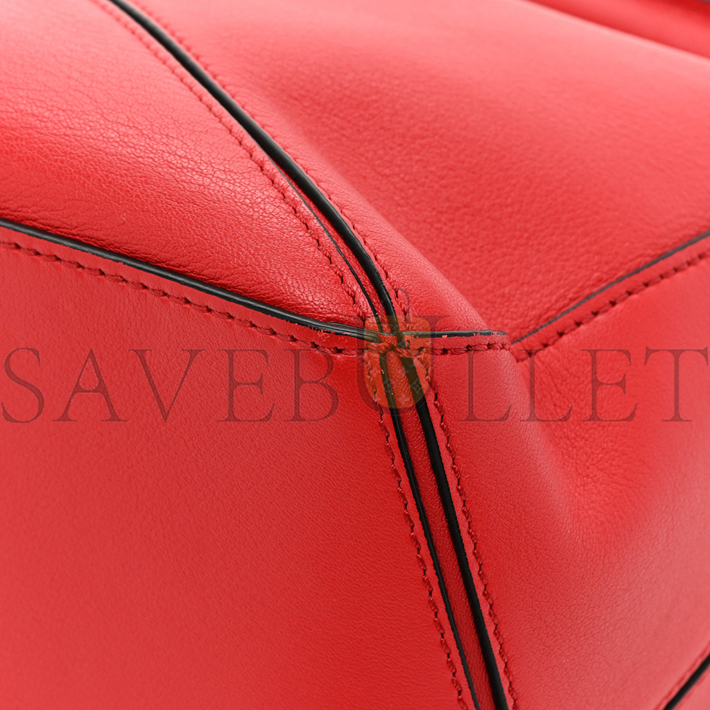 LOEWE CALFSKIN SMALL PUZZLE BAG SCARLET (24*16.5*10.5cm)