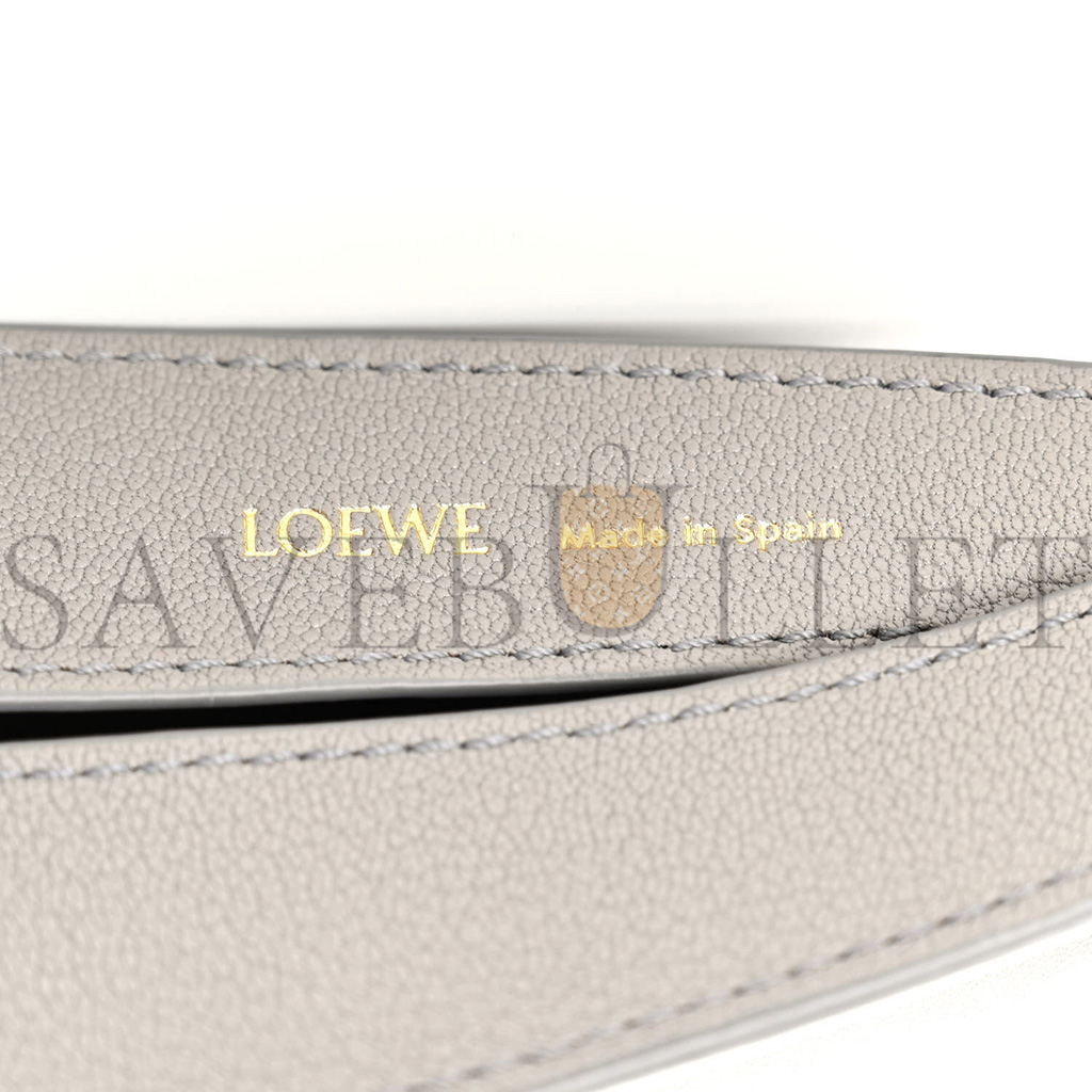 LOEWE SATIN CALFSKIN JACQUARD LUNA BAG PEARL GREY (26*22*8cm)