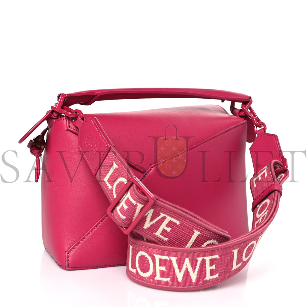 LOEWE SATIN CALFSKIN MONOCHROME SMALL PUZZLE EDGE BAG RUBY RED GLAZE (24*16.5*10.5cm)