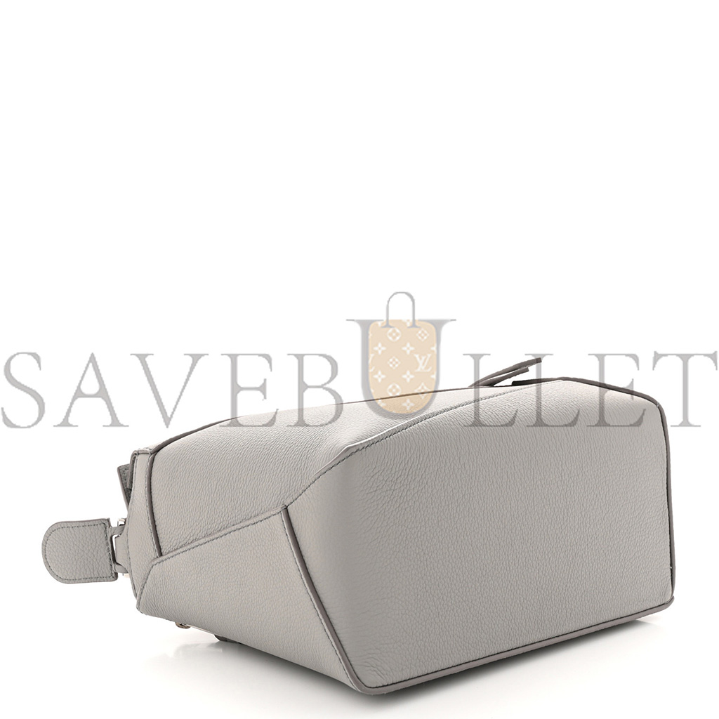 LOEWE CALFSKIN SMALL PUZZLE EDGE BAG PEARL GREY (24*15*11cm)