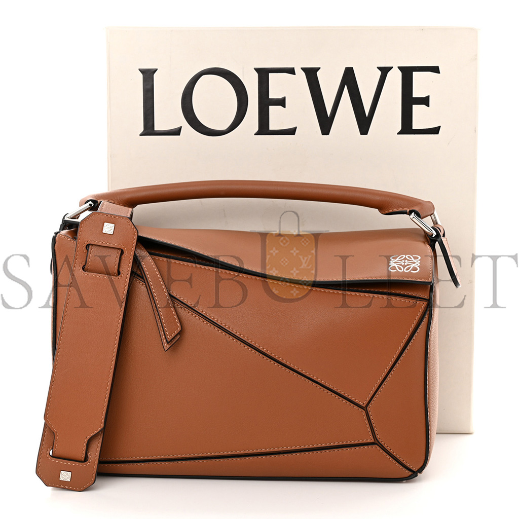 LOEWE SHINY NAPPA PUFFER PUZZLE HOBO BLACK (24*16.5*10.5cm)