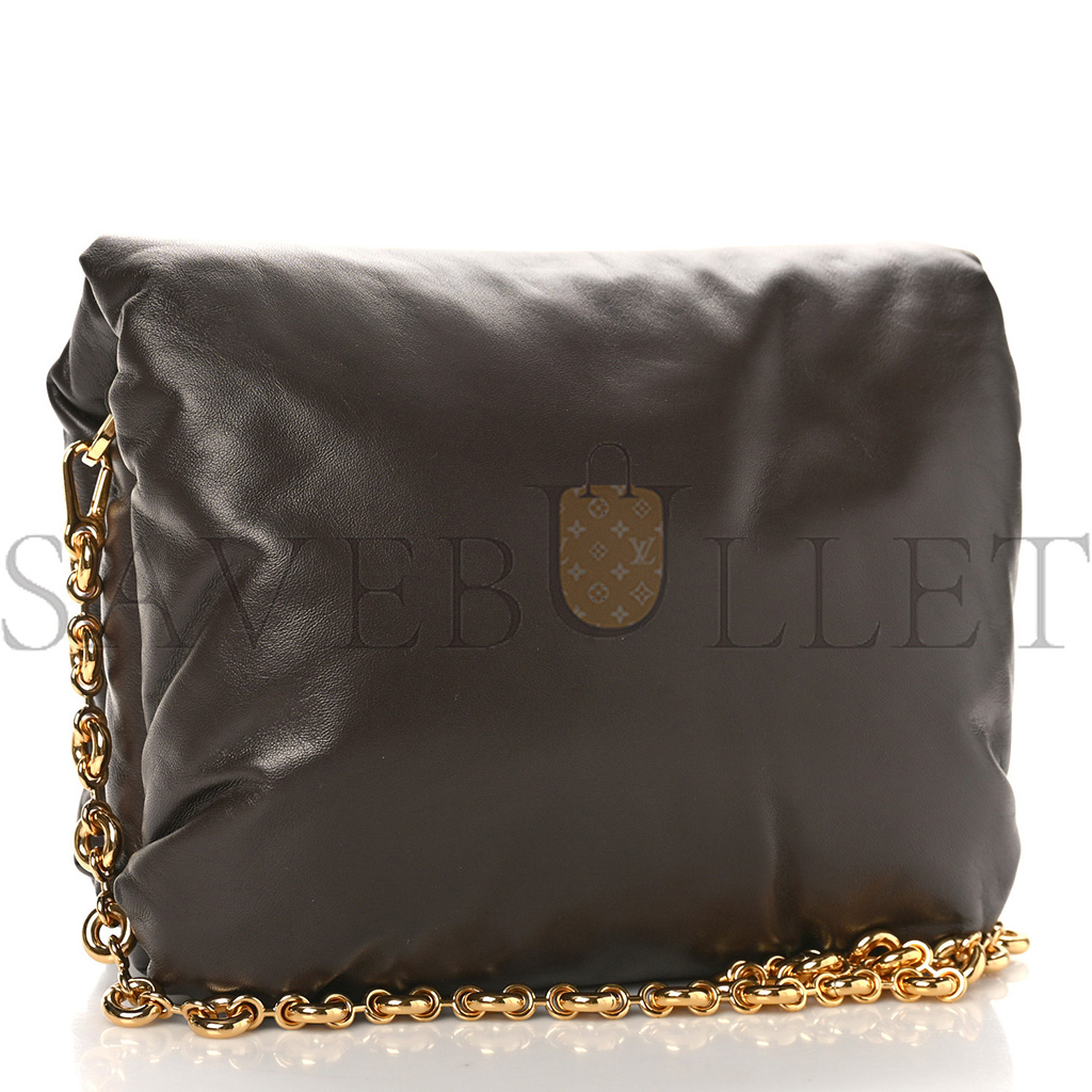 LOEWE LAMBSKIN GOYA PUFFER BAG DARK CHOCOLATE (23*17*8cm)