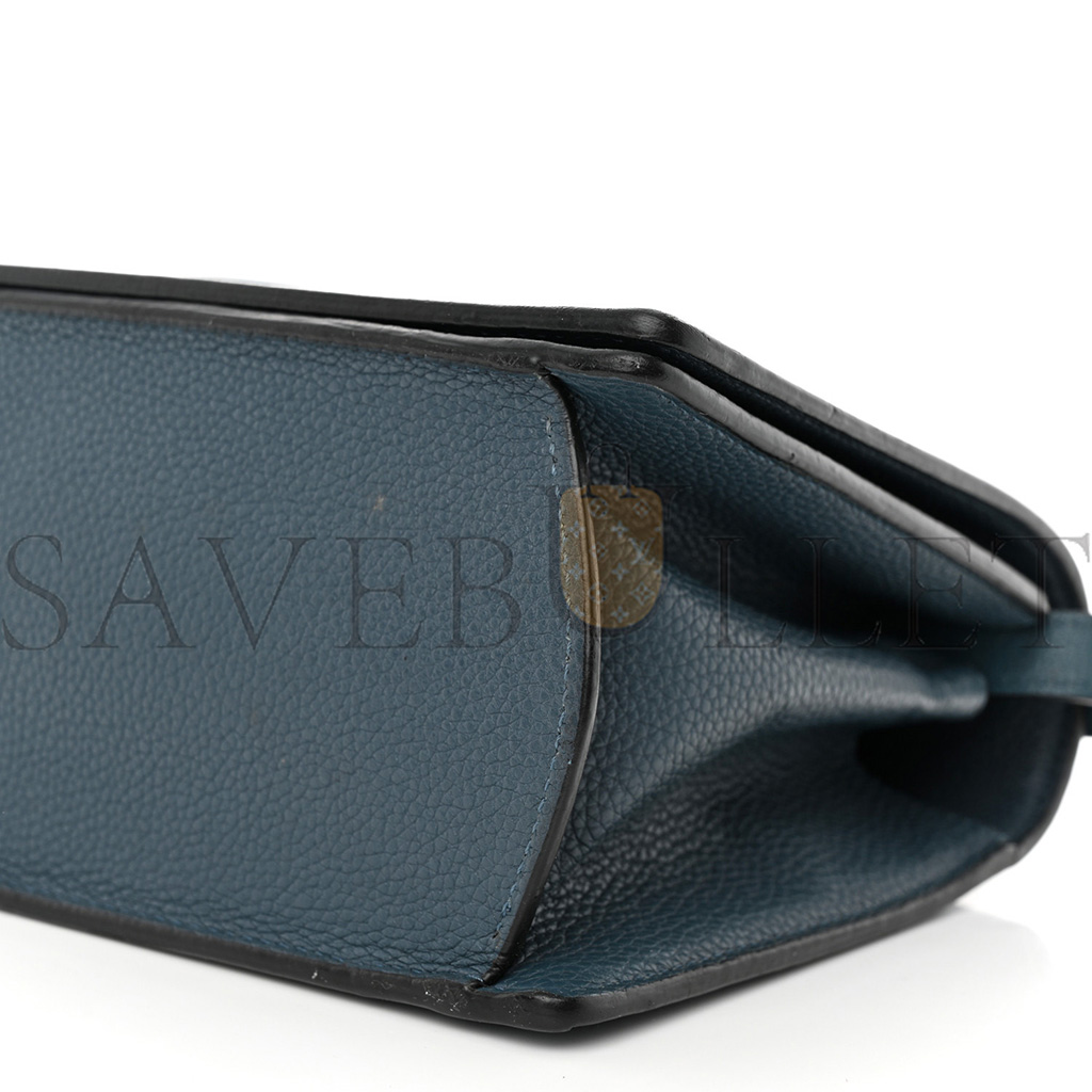 LOEWE GRAINED CALFSKIN MEDIUM BARCELONA SHOULDER BAG INDIGO (23*15*8cm)