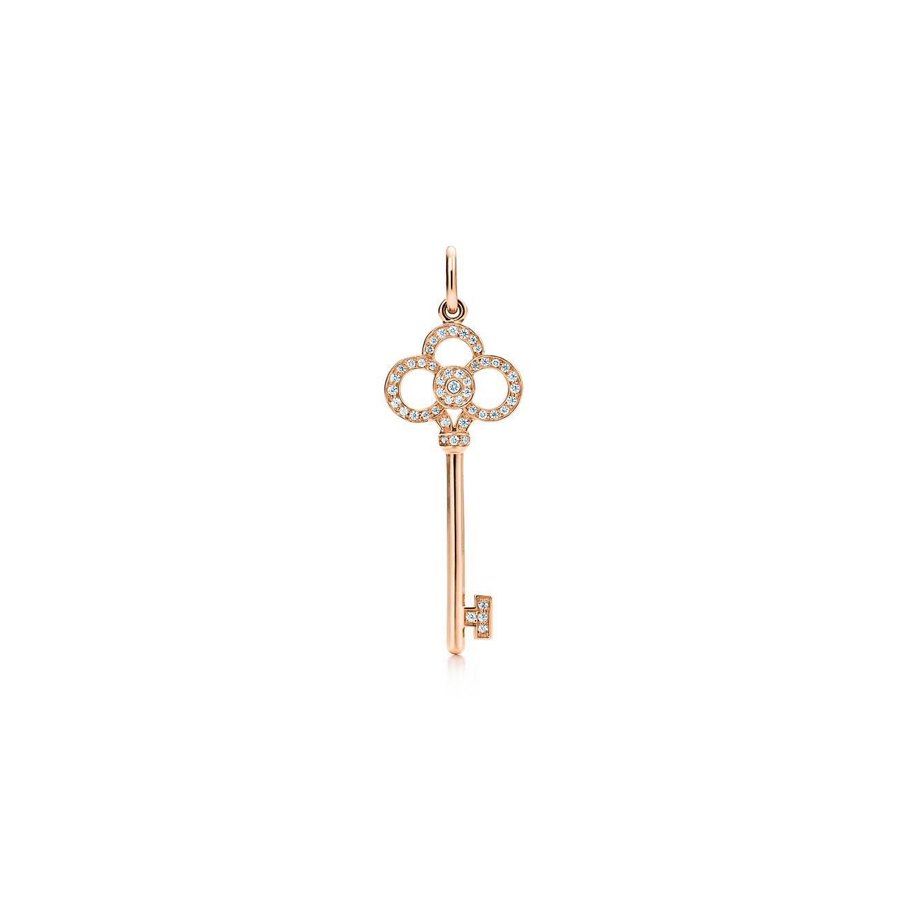 TIFFANY KEYS CROWN KEY IN ROSE GOLD WITH DIAMONDS, 1.5