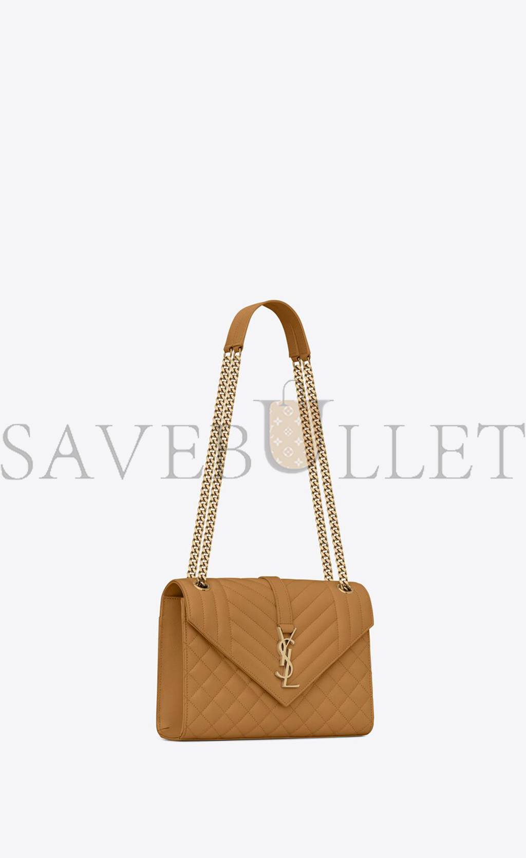 YSL ENVELOPE MEDIUM CHAIN BAG IN MIX MATELASS&EACUTE; GRAIN DE POUDRE EMBOSSED LEATHER 600185BOW912516 (24*17.5*6cm)