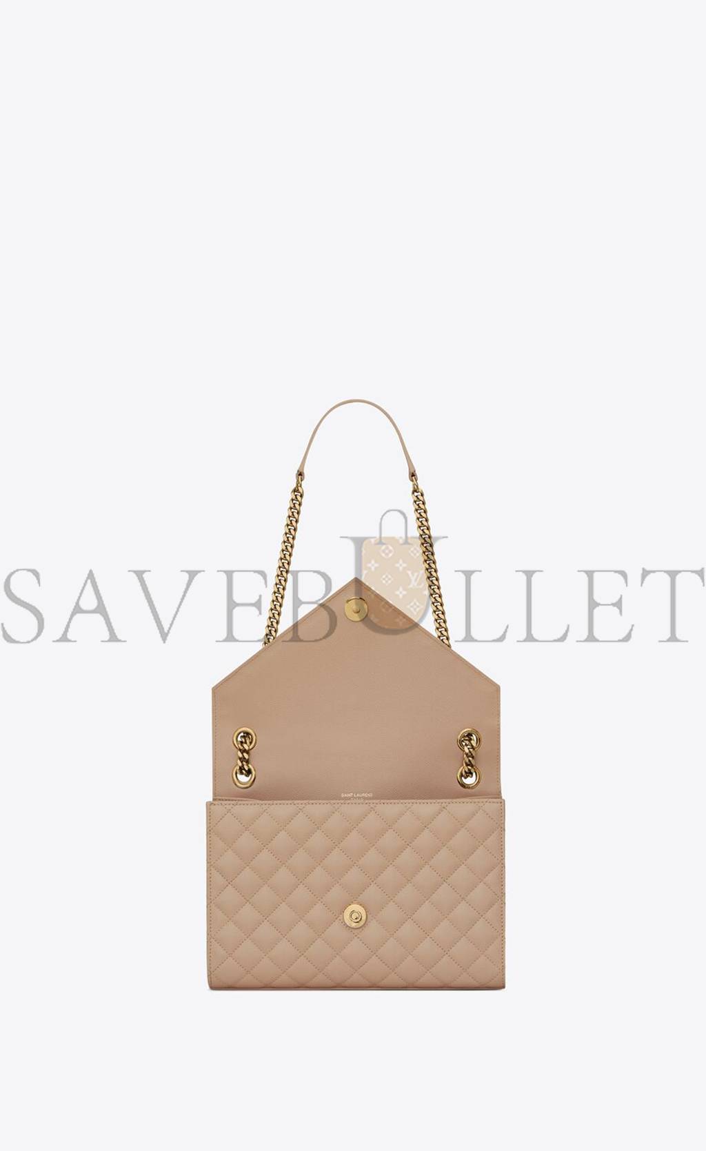 YSL ENVELOPE MEDIUM CHAIN BAG IN MIX MATELASS&EACUTE; GRAIN DE POUDRE EMBOSSED LEATHER 600185BOW912721 (24*17.5*6cm)