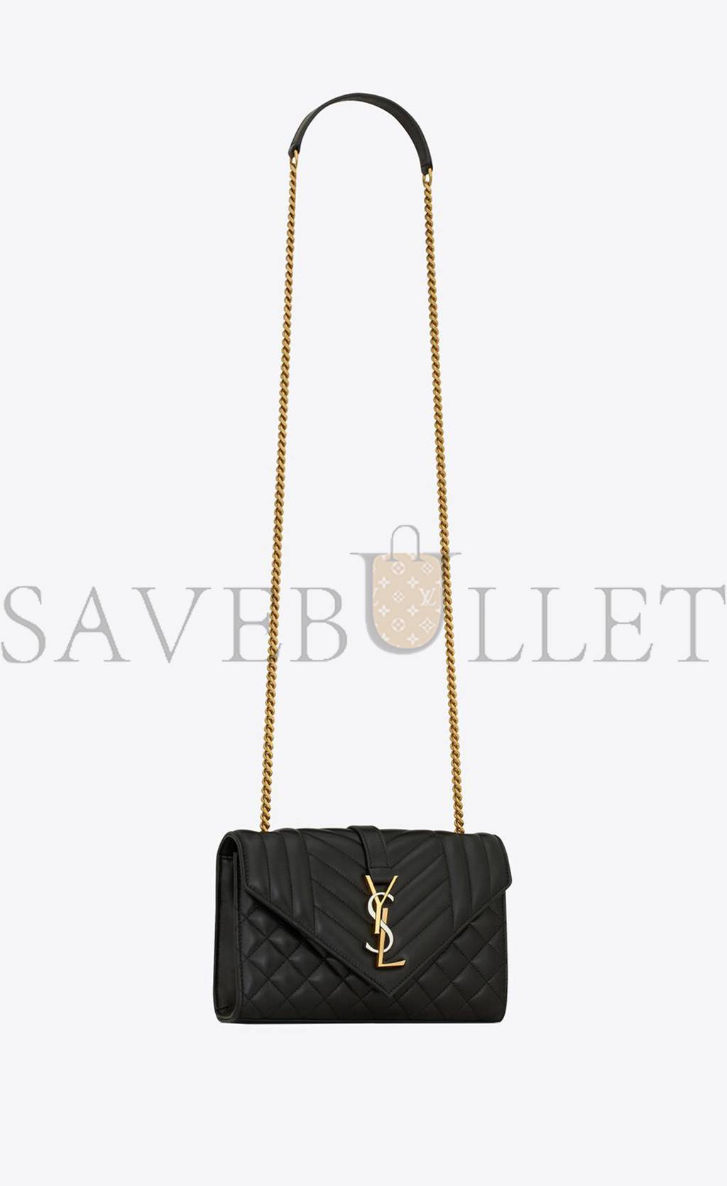 YSL SMALL ENVELOPE IN MIX MATELASS&EACUTE; LEATHER 600195AABZO1025 (21*13*6cm)