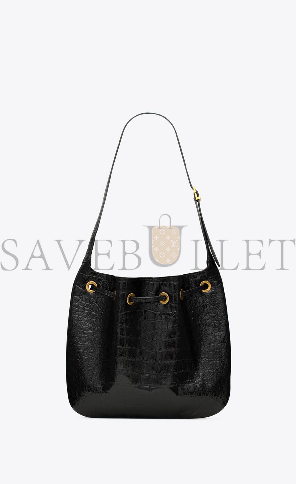 YSL PARIS VII MEDIUM HOBO BAG IN CROCODILE-EMBOSSED PATENT LEATHER 697918AAAY31000 (38*30*2cm)