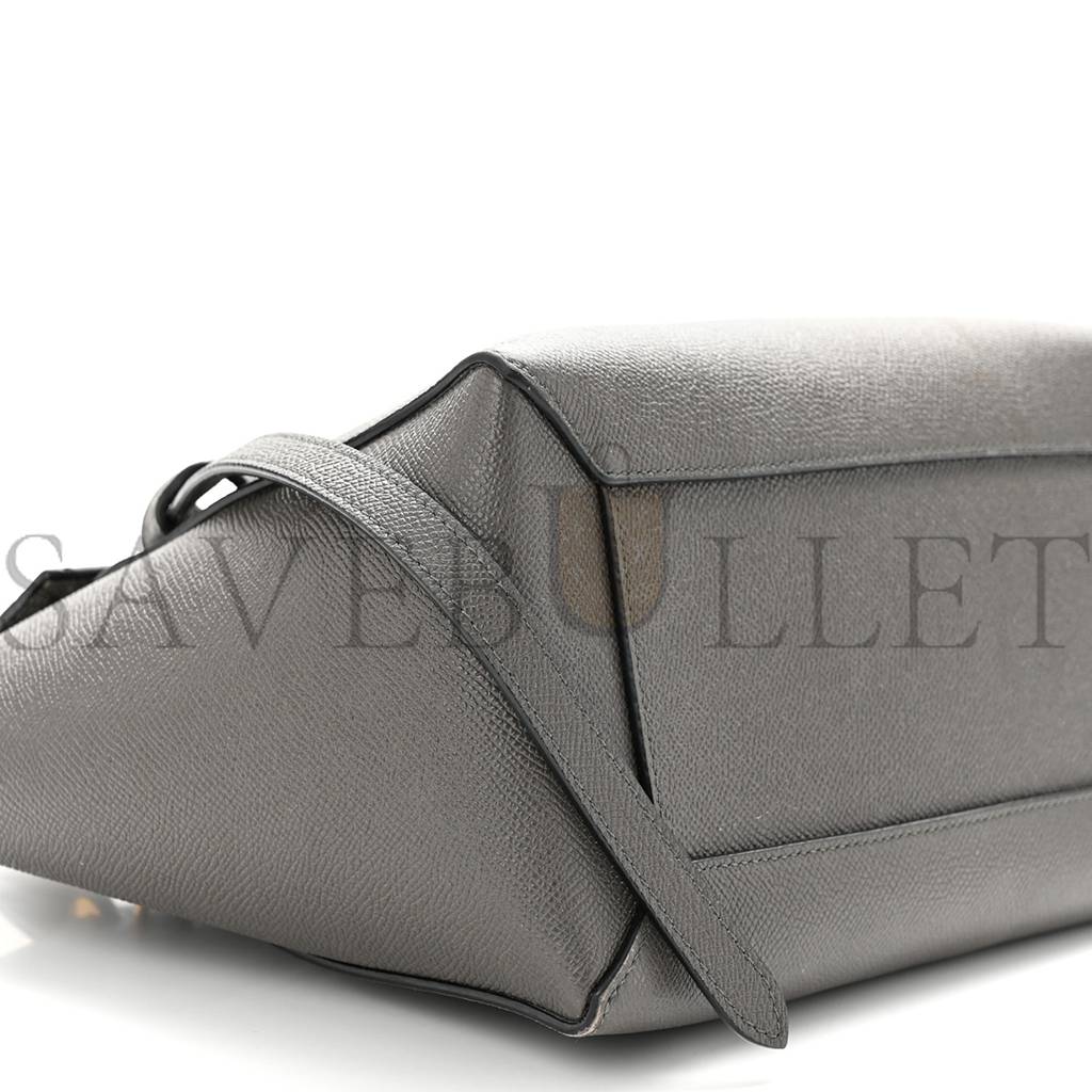 CELINE BABY GRAINED CALFSKIN MICRO BELT BAG GREY (23*22*14cm)